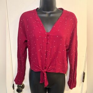 RAILS Women’s Sloane Buttondown in Rouge with Gradient Stars-Size Small